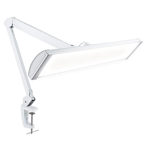 Neatfi Ultra 3,500 Lumens LED Desk Lamp w/Clamp, 26-Inch, Non-CCT (White) - color: White, size: 26-Inch Wide Shade