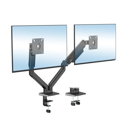 Mount-It! Dual Monitor Mount, 17-32", 19.8 lbs Each | Full motion spring arms with tilt/swivel/rotate, VESA 75x75 & 100x100, desk mount.