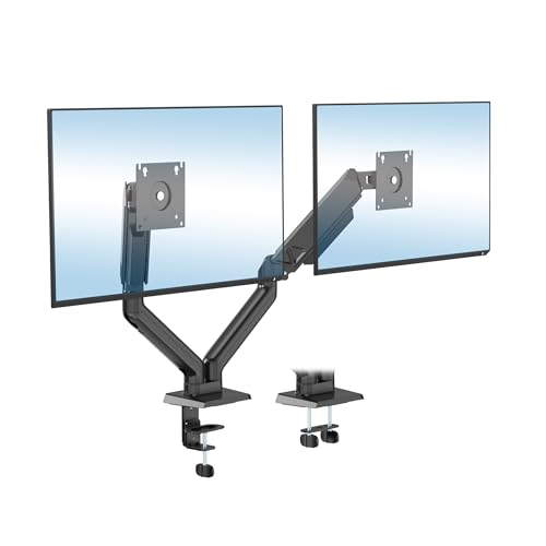 Mount-It! Dual Monitor Mount, 17-32", 19.8 lbs Each | Full motion spring arms with tilt/swivel/rotate, VESA 75x75 & 100x100, desk mount.
