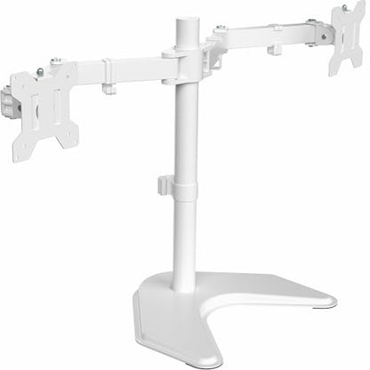 VIVO Dual LED LCD Monitor Free-Standing Desk Stand - color: White, size: 13" - 27" screens