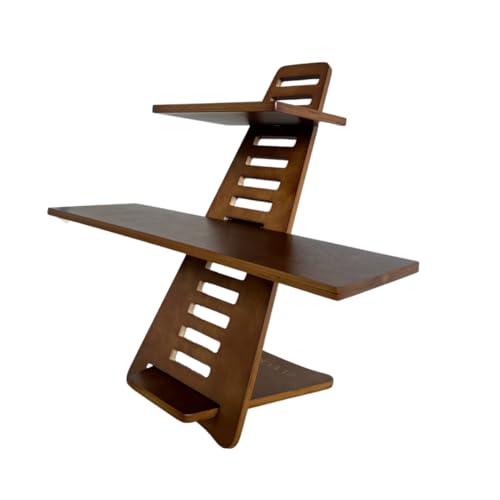 Saint John Standing Desk Converter - Walnut, Includes Tote Bag - color: Walnut With Tote Bag