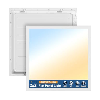 Amico 2 Pack 2x2 LED Flat Panel Light with 3CCT, 40W, 5000LM, UL/FCC