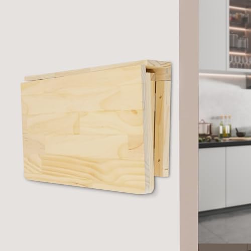 Wall Mounted Folding Table, 31.5x23.6in Fold Down Wall Mounted Desk, Wooden Folding Workbench, Multi-use Foldable Table for Dining Laundry Kitchen Office
