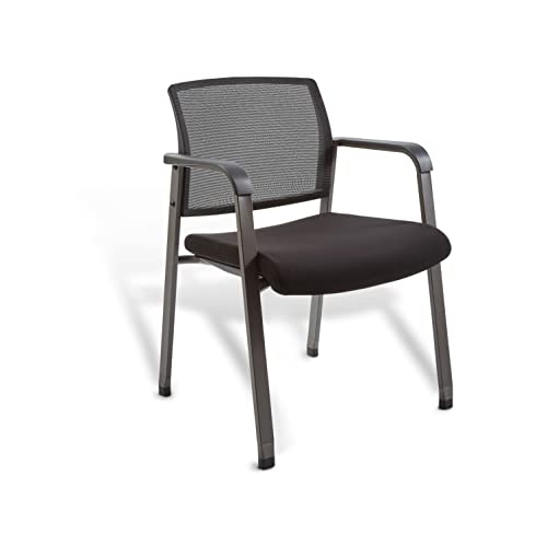 Union & Scale Guest & Reception Chair, Fabric, Black, 2-Pack | Comfortable seating for reception areas and everyday office use.