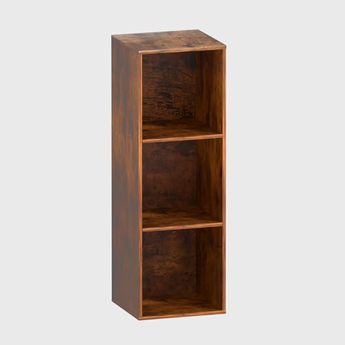 3 Cube Storage Organizer, 3 Tier Cube Low Bookcase Freestanding Storage Display Organizer for Home Office, Three-Cubes Open Shelf Short Bookshelf (Retro Brown, 3 Cube) - color: Retro Brown, size: 3 Cube