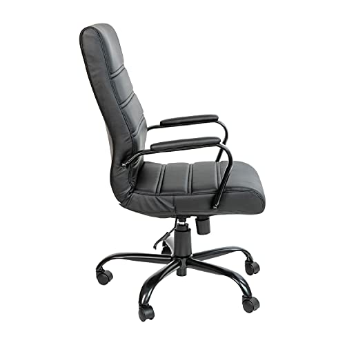Flash Furniture High Back LeatherSoft Executive Office Chair, Black | 360° Swivel, Height Adjustable, Commercial Grade - color: Black Leathersoft/Black Frame