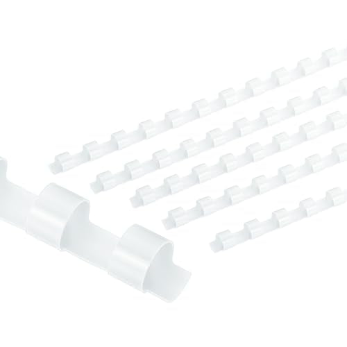 PATIKIL 8mm (5/16") Plastic Binding Combs, 50 Pcs 21 Rings Comb Binding Spines 40 Sheet Capacity Letter Size for Binding Paper Sheets, White - color: White, size: 8mm