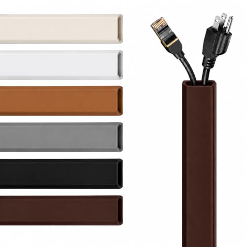 TV Cord Hider – Flexible Wall Cord Cover Slim Design Silicone Cable Raceway - Self Adhesive, Cut to Size Design for Hiding Wires on Wall - Clean Home Setup Cable Concealment (Dark Brown, 10 Feet) - color: Dark Brown, size: 10 Feet