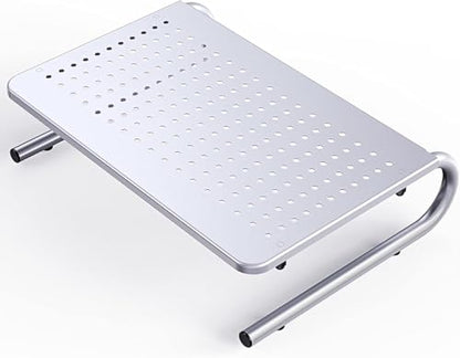 HUANUO Monitor & Laptop Stand - Metal Vented Riser for Screen, Laptops, Printers - Home & Office - color: Silver