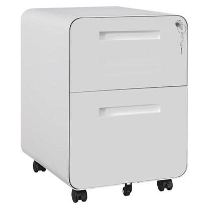 Garvee Mobile File Cabinet with Lock, 2 Drawer File Cabinet with Lock | 2 Drawer Under Desk Metal Rolling Filing Cabinets for Home Office Legal/Letter File Folders, Fully Assembled - color: White Color