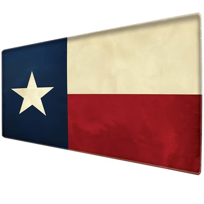 L&B Mercantile American Flag XXL Deskpad, Desk Mat for Computer Keyboard and Mouse – Patriotic USA Gaming Mousepad, Extra Long XL Mouse Pad for Laptop Office Desk. (Texas Flag) - color: Texas Flag