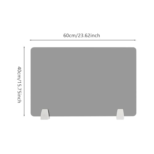 4PCS Desk Dividers Office Partitions, Privacy Desk Panel Protective, Acrylic Plexiglass Shield with Clamps for Offices Schools Call Centers - 23.6”L X15.8”W - color: Grey