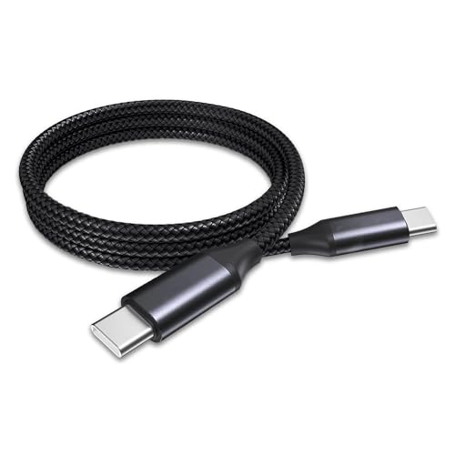 BoxWave Cable Compatible with Logitech Spotlight Presentation Remote - DirectSync PD Cable (3ft) - USB-C to USB-C (100W), Type C Braided Charge and Fast Sync - Jet Black