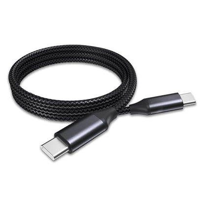 BoxWave Cable Compatible with Logitech Spotlight Presentation Remote - DirectSync PD Cable (3ft) - USB-C to USB-C (100W), Type C Braided Charge and Fast Sync - Jet Black