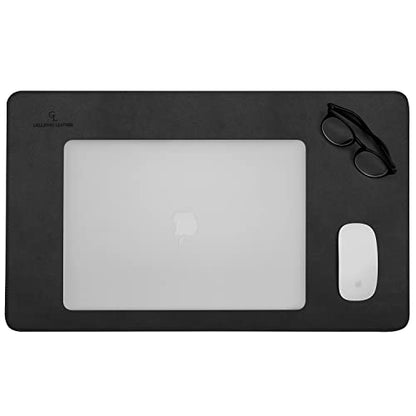 Gallaway Leather Desk Mat,Desk Writing Pad - Office Desk Pad, Medium 24" x 14" Black, Desk Mats on Top of Desks, Gift Ready Elegant Computer Desk Mat Desk Cover Desk Pad Protector PU Leather - color: Black, size: Medium