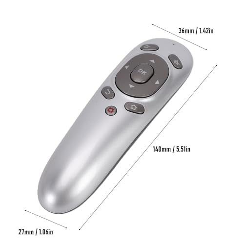 Wireless Presentation Clicker, Multifunctional 2.4G USB Ergonomic Remote Control Presenter, Plug and Play Design, for Laptop Computer