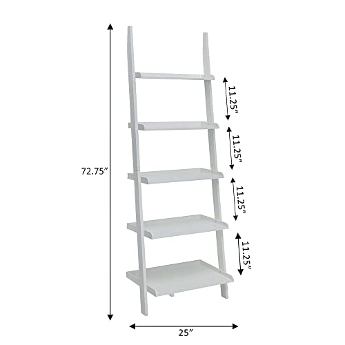 Convenience Concepts French Country Bookshelf Ladder, White - color: White