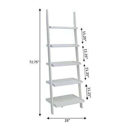 Convenience Concepts French Country Bookshelf Ladder, White - color: White