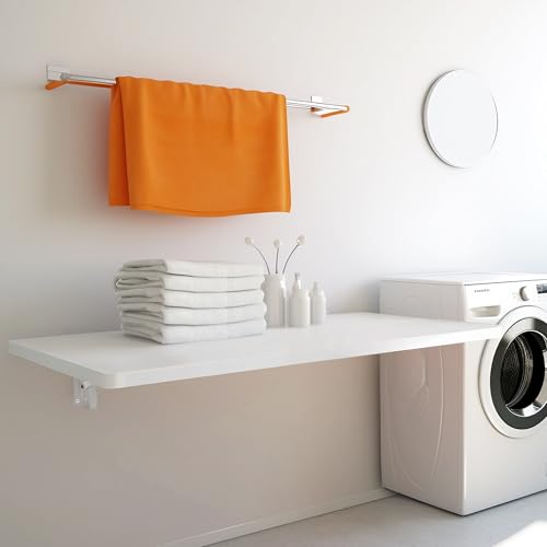 Laundry Folding Table, 32'' x 16'' Wooden Wall Mount Desk, Laundry Table for Folding Clothes, White, 32'' Length - color: White, size: 32'' x 16''