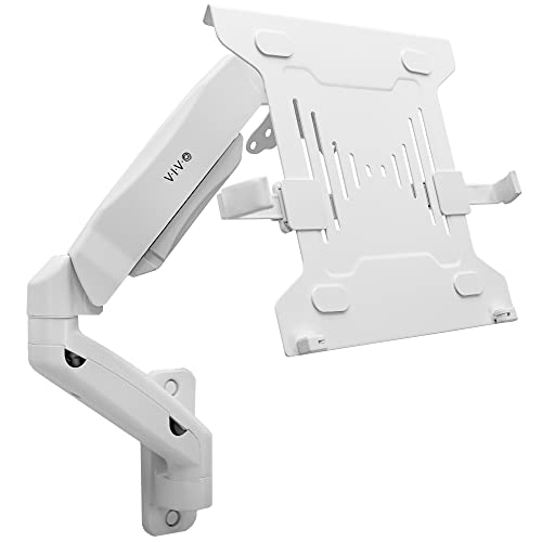 VIVO Height Adjustable Pneumatic Extended Arm Laptop Wall Mount, Full Motion Articulating Notebook Tray, Fits 10 to 15.6 inch Screen, White, MOUNT-V001GLW - color: White