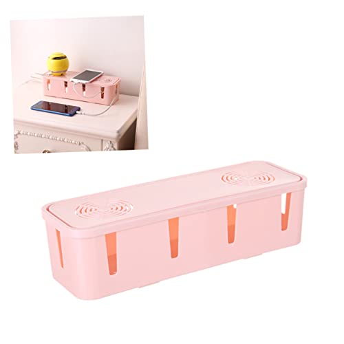 Angoily Cable Management Strip Box for Computer Power Cord Appliance Cord Organizer - color: Pink