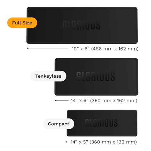 GLORIOUS Gaming Sound Dampening Keyboard Mat - Stitched Edges, Absorbs Keyboard Sounds & Vibrations, Machine Washable, Non-Slip Base, Fits Most Full Size Keybaords - Black - size: Full Size