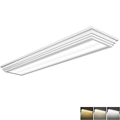 FAITHSAIL Dimmable 4FT LED Wraparound Light, 3 Color Temperature 3000K/4000K/5000K CCT 50W 5500LM 4 Foot Kitchen LED Light Fixture, Flush Mount 48 Inch Linear Ceiling Lighting Fixture, 1 Pack - size: 4 FT-1 Pack