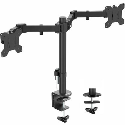 VIVO Full Motion Dual Monitor Desk Mount Clamp Stand VESA, Double Center Arm Joint, Holds 2 Screens up to 34 inches, STAND-V102D