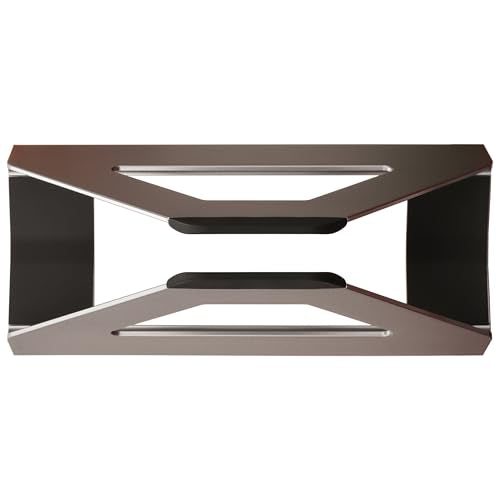 Vertical Laptop Stand, Space Saving Holder for MacBook with Tool-Free Width Adjustment, Pretty Anodized Aluminum for Desk, Universal Fit for 10-17" Laptop - color: Space Gray