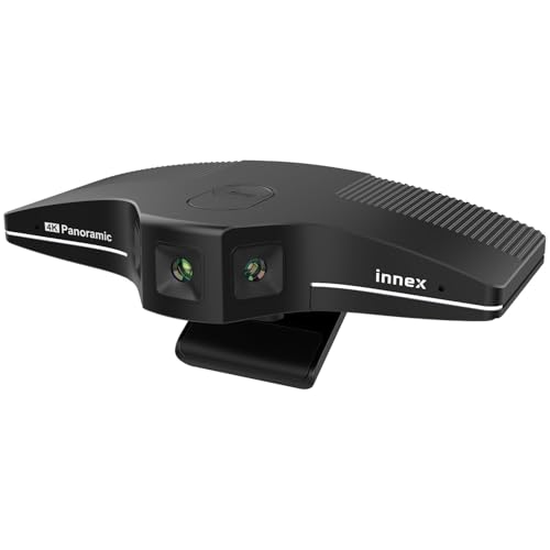 Innex C831 180° Panoramic 4K Wide Angle Webcam with Microphone, AI Facial Tracking for Windows, Mac, Easy Setup Conference Room Camera with Flexible View Angle for Meeting Room, Huddle Space | AI Facial Tracking, Easy Setup, Flexible View Angle, Conferenc