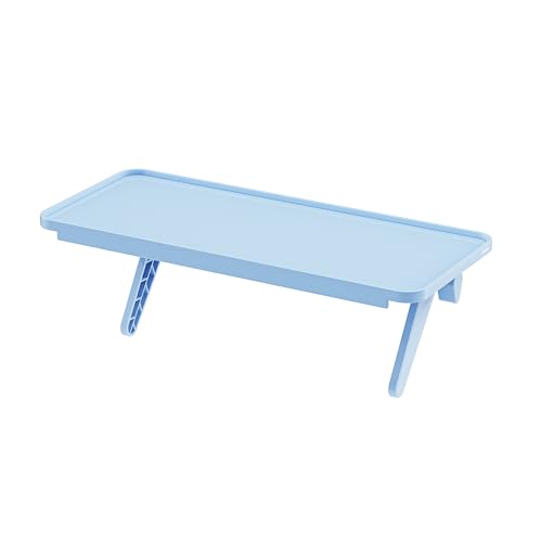 Pixio 12 inch Blue Monitor Storage Top Shelf - Adjustable Platform, Universal Fit, Holds Up to 13lbs, Works on TV, Flat, Curved Monitors, Storage for Webcams, Clocks, Phone, Figures - color: Blue
