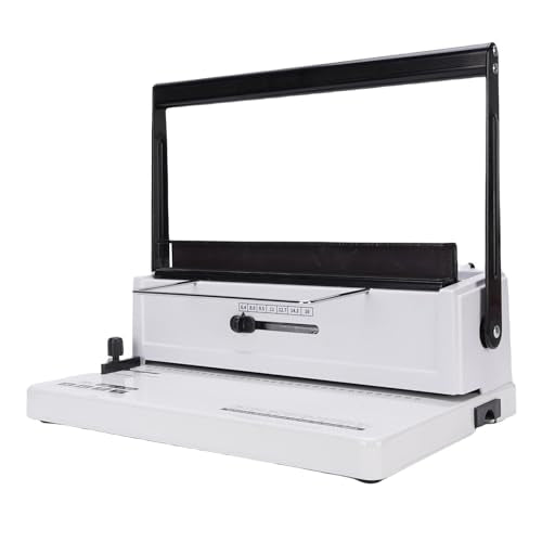 Coil Binding Machine with Electric Coil Inserter, 20 Sheet Punch 140 Sheet Binding 34 Square Holes Coil Binding Machine with 12Pcs 12mm Coils 50 Sheet A4 Covers for A4A5
