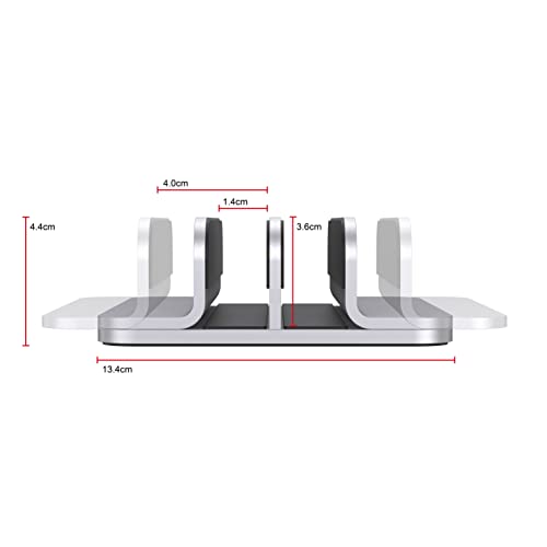 JOKItech Double Aluminum Laptop Vertical Stand Organizer, Sturdy Notebook Computer Holder Stand Compatible with New Liquid Retina XDR Apple MacBook Air/Pro/Neo, Mac mini, Apple TV & iPad Pro - Silver - color: Silver