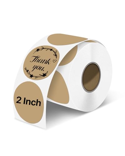 iEager 2 Inch Round Thermal Labels, Brown Circle Thermal Printer Stickers - color: Brown, size: 2 INCH