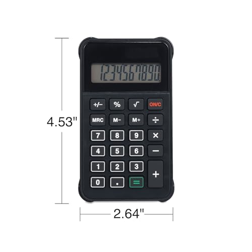 Staples 10-Digit Battery & Solar Basic Pocket Calculator, Black - size: 1 Pack, style: 10-Digit