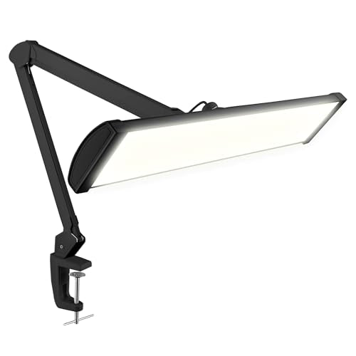 Neatfi 3,500 Lumens LED Desk Lamp, Dimmable, 26-Inch Shade, CCT (Black) - color: Black-2, size: 26-Inch Wide Shade