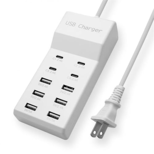 Multiple USB Charging Station for Multiple Devices USB Power Strip - color: White