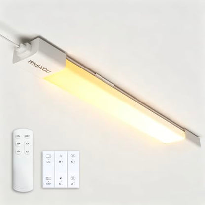 LED Tube Light Fixture with Plug Under Cabinet Lighting Dimming and Color With Remote wireless wall switch 45 inch 36W 3600LM 3000-6500K adjustable LED Tube Light Fixture for Cabinet Closet Office - size: 45 inch