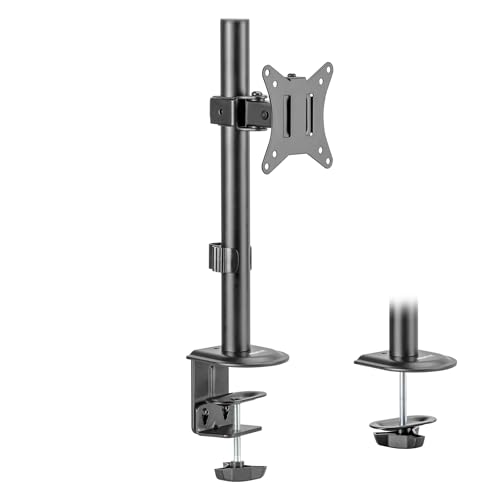 Mount-It! Single Monitor Desk Mount, Full Motion Arm, Fits 17-32" Screens | Full motion arm adjusts tilt, swivel & rotate, VESA compatible, clamp & grommet base. - color: Black