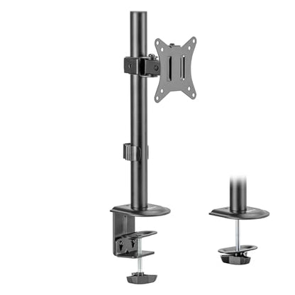 Mount-It! Single Monitor Desk Mount, Full Motion Arm, Fits 17-32" Screens | Full motion arm adjusts tilt, swivel & rotate, VESA compatible, clamp & grommet base. - color: Black