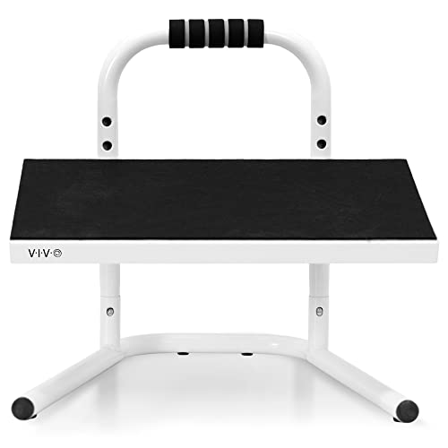 VIVO Ergonomic Height Adjustable Foot Rest Relief Platform, Elevated Stool for Comfortable Sit to Stand Workstation, Non-Slip Surface, Portable, Home Office Classroom Use, White, STAND-FT01W - color: White