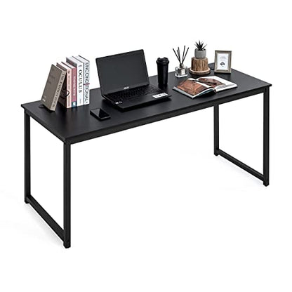 CAPHAUS 63 Inch Computer Desk for Home Office & Gaming, Large Workstation for Small Spaces, with Steel Frame, P2 Board, Easy Assembly, Black - size: 63 inch
