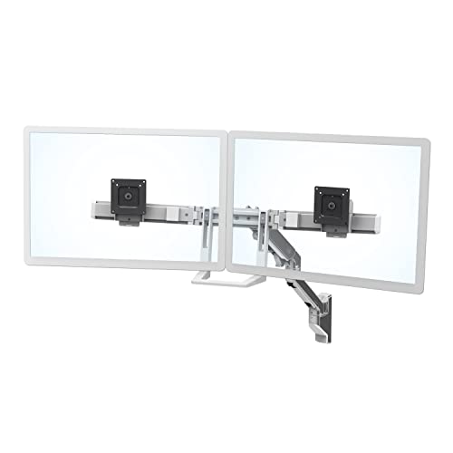 Ergotron – HX Dual Monitor Arm, VESA Wall Mount – for 2 Monitors Up to 32 Inches, 5 to 17.5 lbs Each – Polished Aluminum - color: Polished Aluminum
