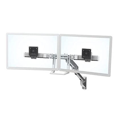 Ergotron – HX Dual Monitor Arm, VESA Wall Mount – for 2 Monitors Up to 32 Inches, 5 to 17.5 lbs Each – Polished Aluminum - color: Polished Aluminum