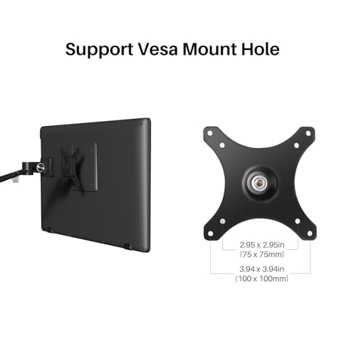 HUION ST410 Single Monitor Arm for Screens up to 32 Inch | Holds up to 17.6 lb, Fully Adjustable VESA Desk Mount, Clamp or Grommet Base - size: Clamp Mount