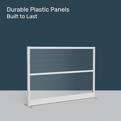 Stand Up Desk Store Modular Room Divider Wall, 70" W x 48" H | Aesthetic, Office Partition Walls & Cubicle Wall Dividers, Lightweight, Durable, Translucent - size: 70" x 48"