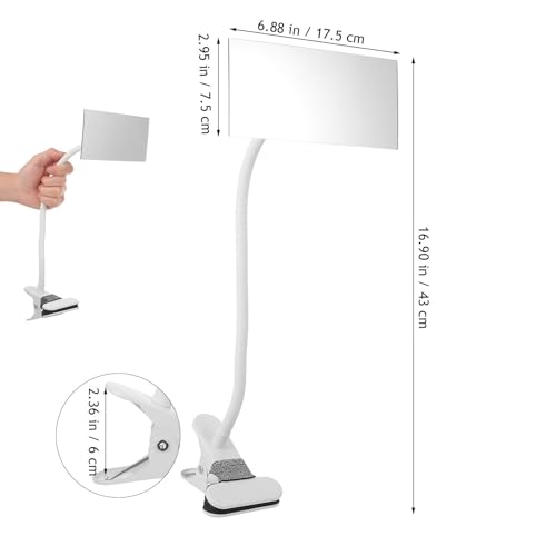IMIKEYA Clip-On Desk Makeup Mirror for Cubicle, Anti-Peeping Privacy Mirror, Convex Rear View Desk Mirror for Office Computer Monitor, Adjustable Gooseneck Clamp Mirror