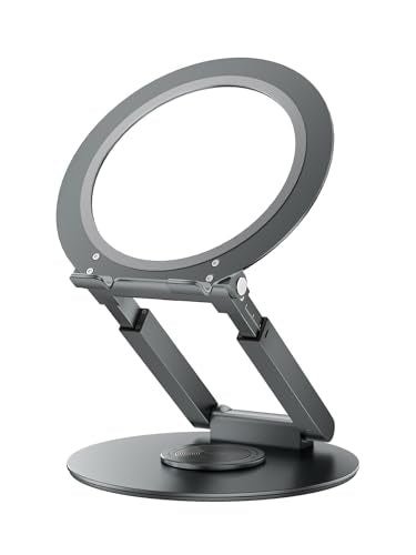 Telescopic Laptop Stand with 360° Rotation, Adjustable Height & Tilt Swivel Laptop Riser, Ergonomic Standing Desk Converter for 10-17" MacBook Pro/Air, Dell, HP – Supports up to 22lbs (Gray) - color: Gray