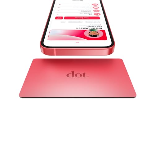 dot. Card Metal - Digital Business Card - Tap Compatible with iPhone & Android (Red) - color: Red
