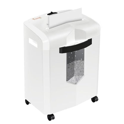 Bonsaii Micro Cut Shredder, Portable with a Convenient Handle, shredding up to 12 Sheets, P-4 Security Level, 60 Min Continuous, CD/Credit Card, Jam-Proof, 4.2 Gal Bin, White/Gray - color: White, size: 12-Sheet | 60 min